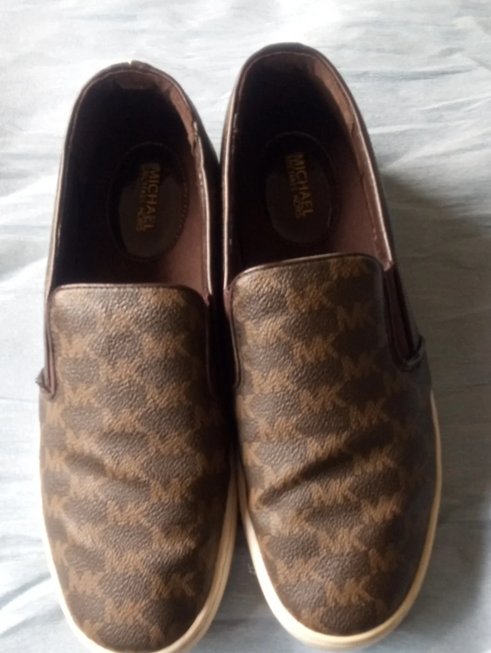 Michael Kors Brown Logo Slip-On Sneakers, Sz.8.5, Pre-owned